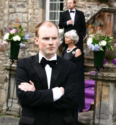 From left: Neil Thomas As Gawain, Nelly Morrison as Guinevere and Pab Roberts as Kay