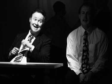 From left: Calum Beaton as John and Pab Roberts as Ray in 'Desk Job'