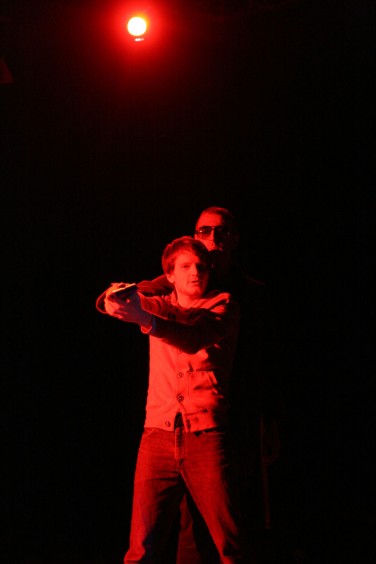 From left: Lewis Hart as Bilaal, Adam Tomkins as Slomo