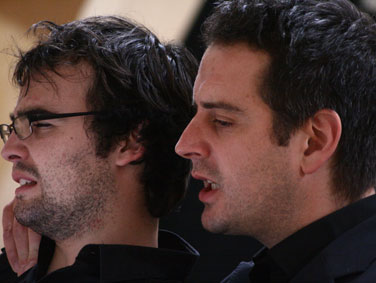 Cameron Mowat & James Watson in the rehearsed reading of  'King Arthur' 2008 by Lucy Nordberg 